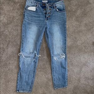 High waisted boyfriend jeans